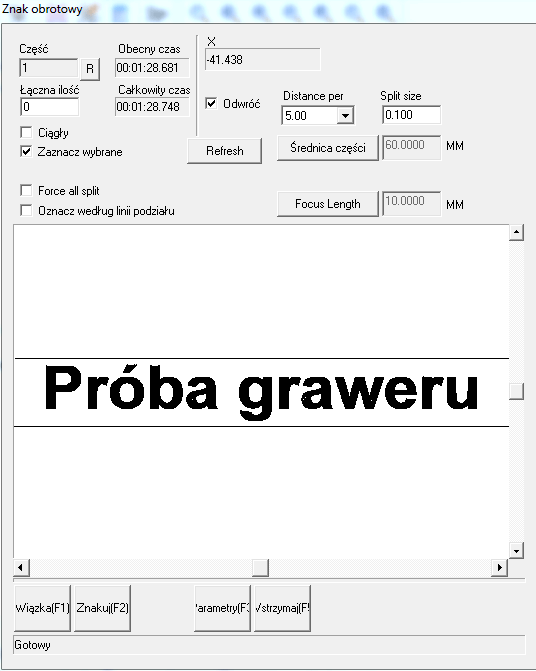Ustawienie parametrów w programie EZCAD aby uzyskać zbieżność plamki czerwonej
